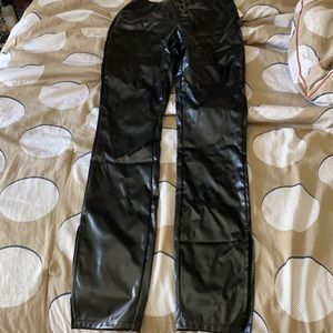 Black leather pants